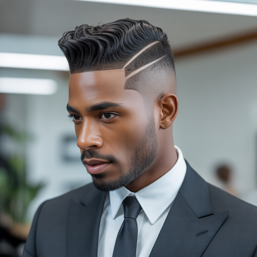 black mens office hair