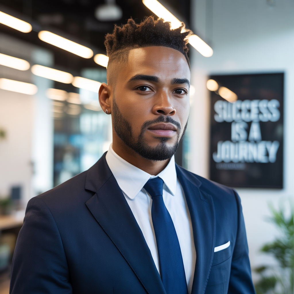 black mens office hair