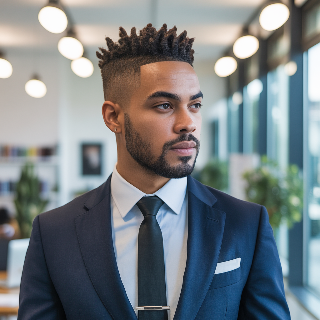 black mens office hair