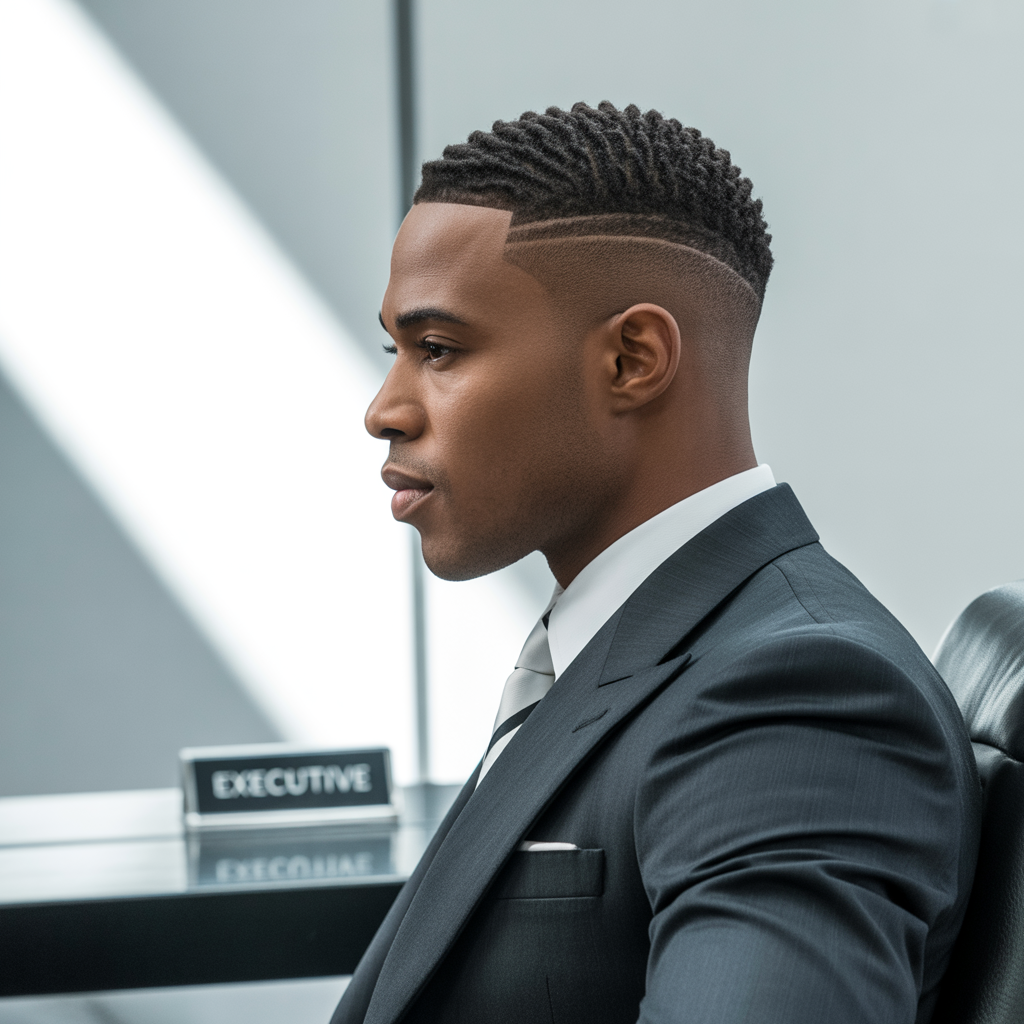 black mens office hair