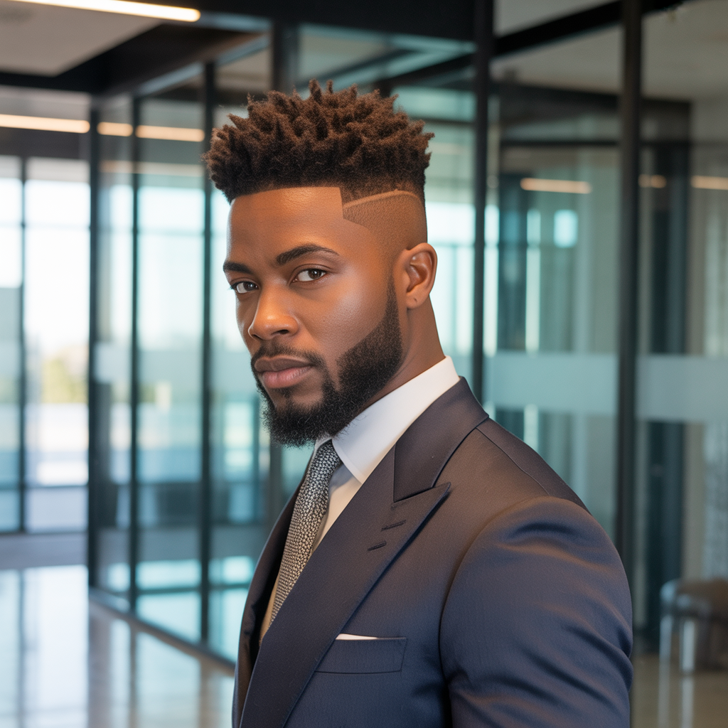 black mens office hair