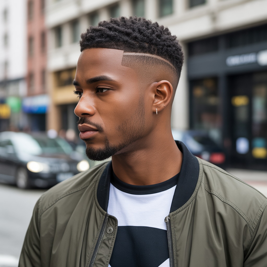 black mens taper fade