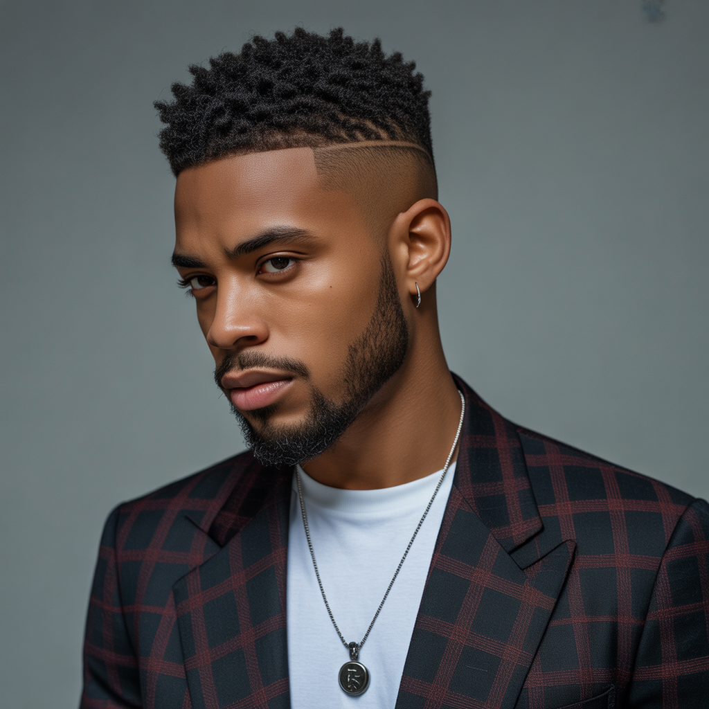 black mens taper fade