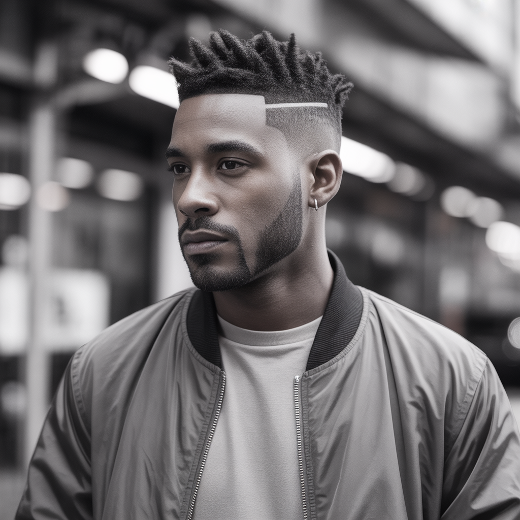 black mens taper fade