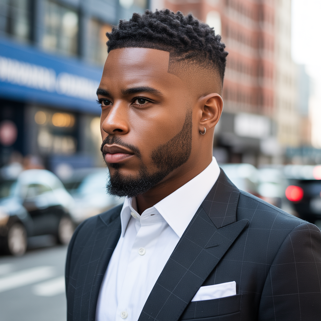 black mens taper fade