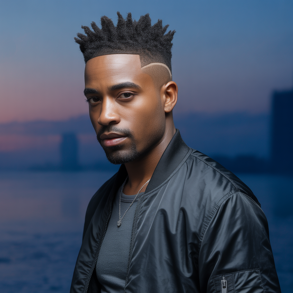 black mens taper fade