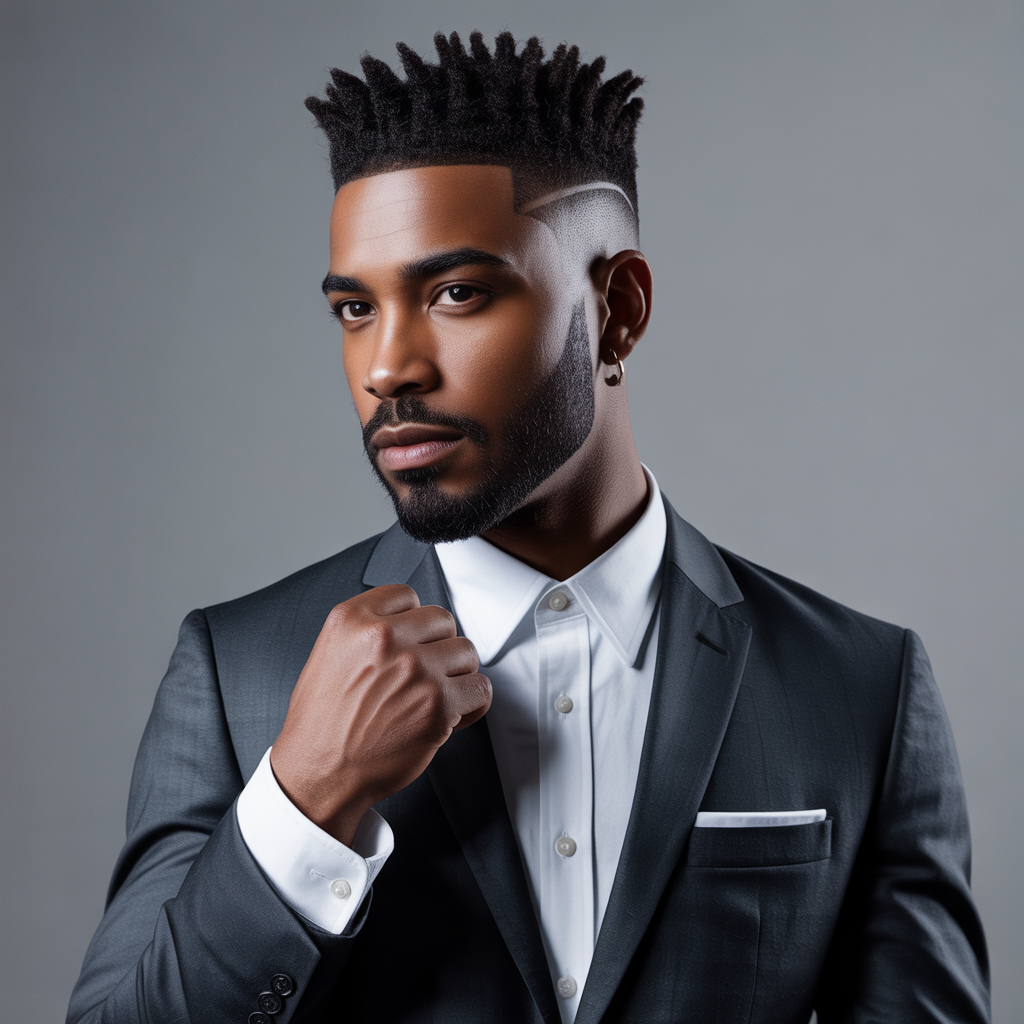 black mens taper fade