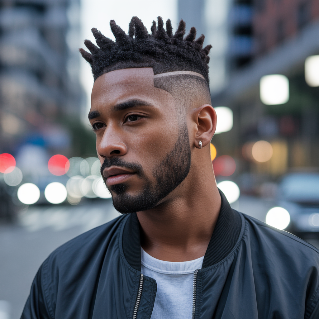 black mens taper fade