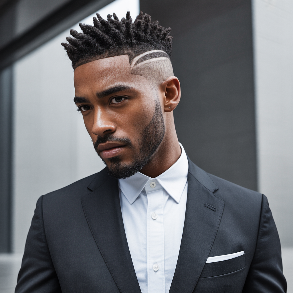 black mens taper fade