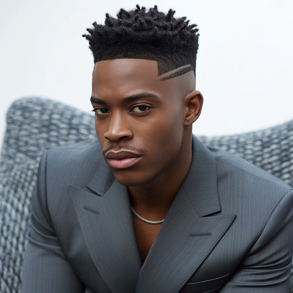 black mens taper fade
