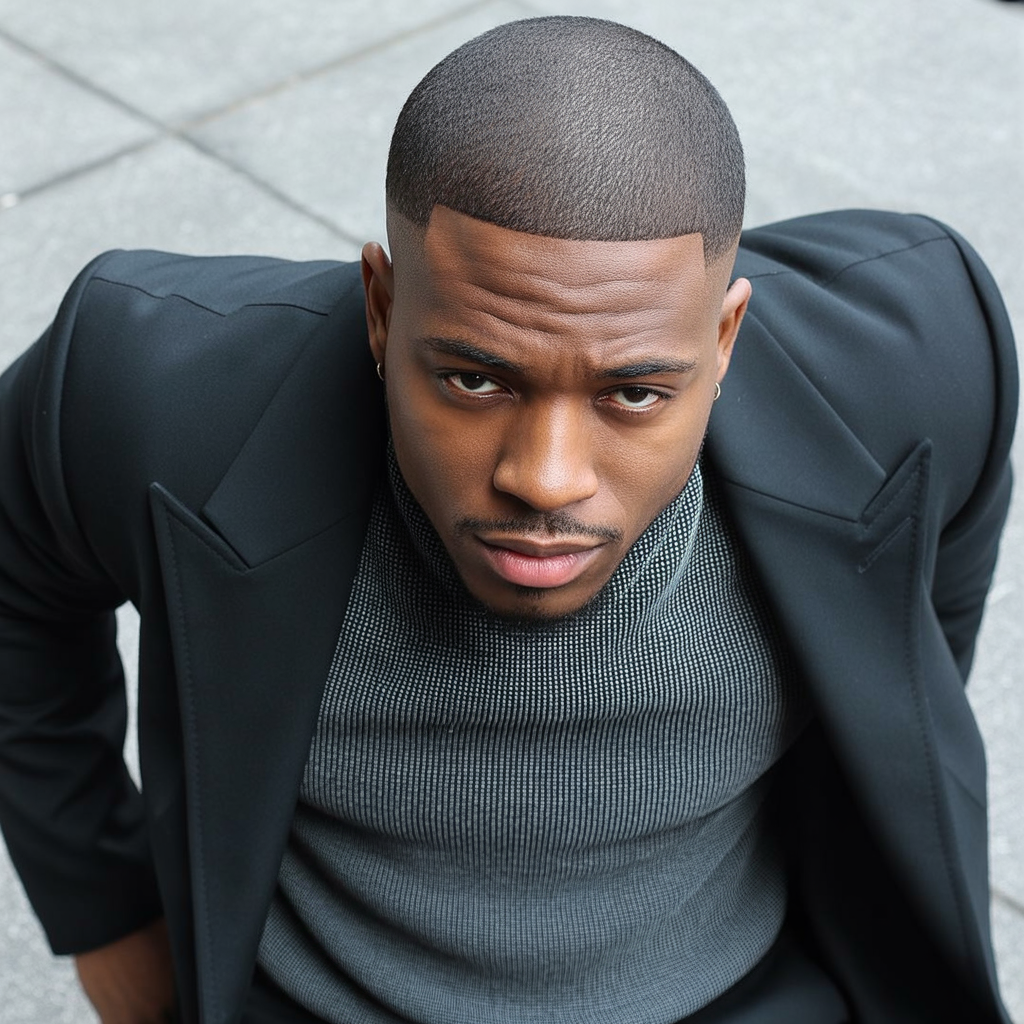 black mens taper fade