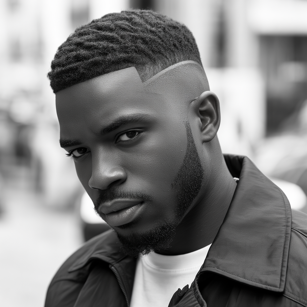 black mens taper fade