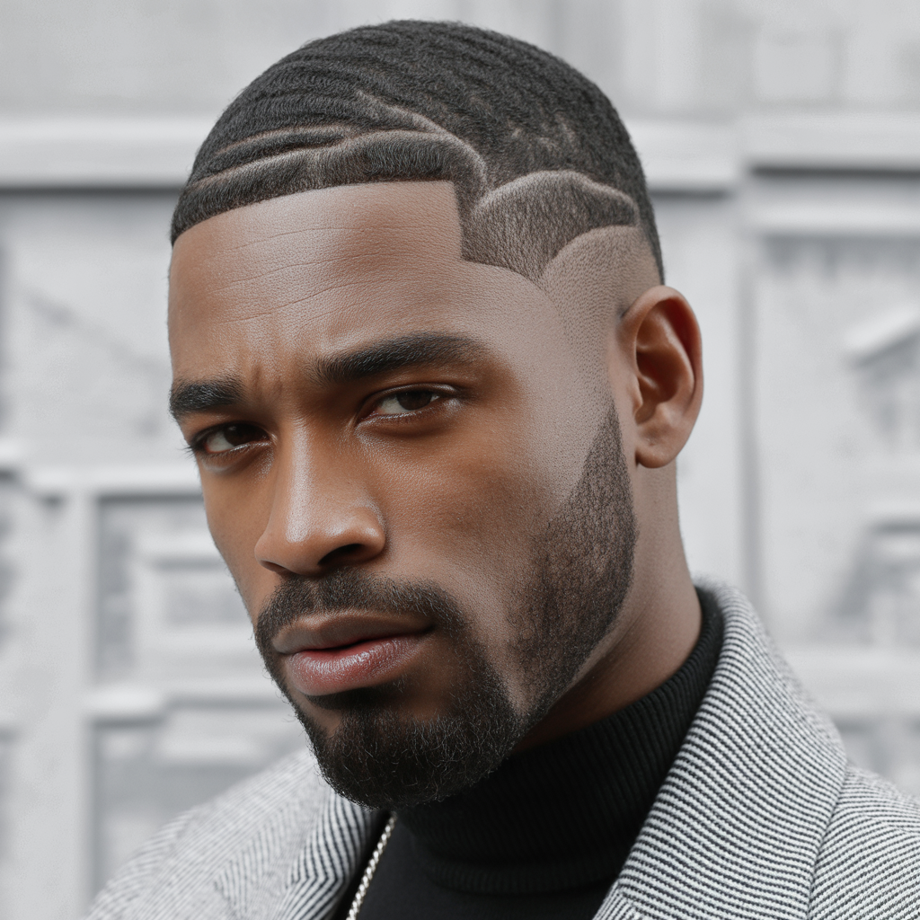 black mens taper fade