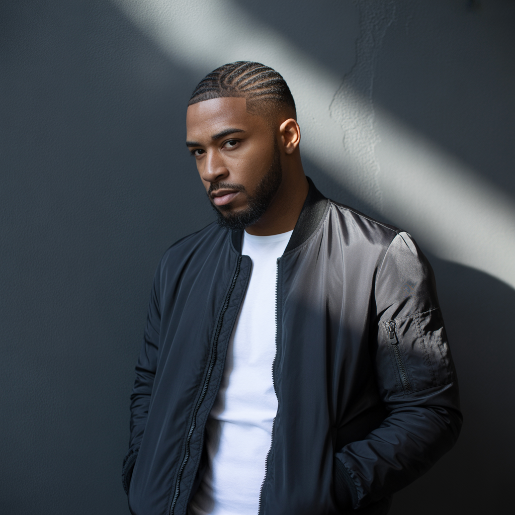 black mens taper fade