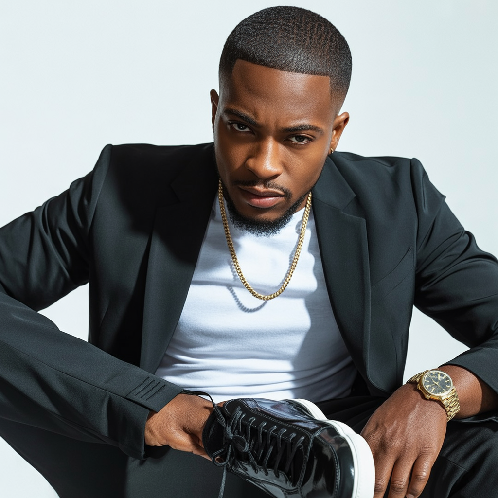 black mens taper fade