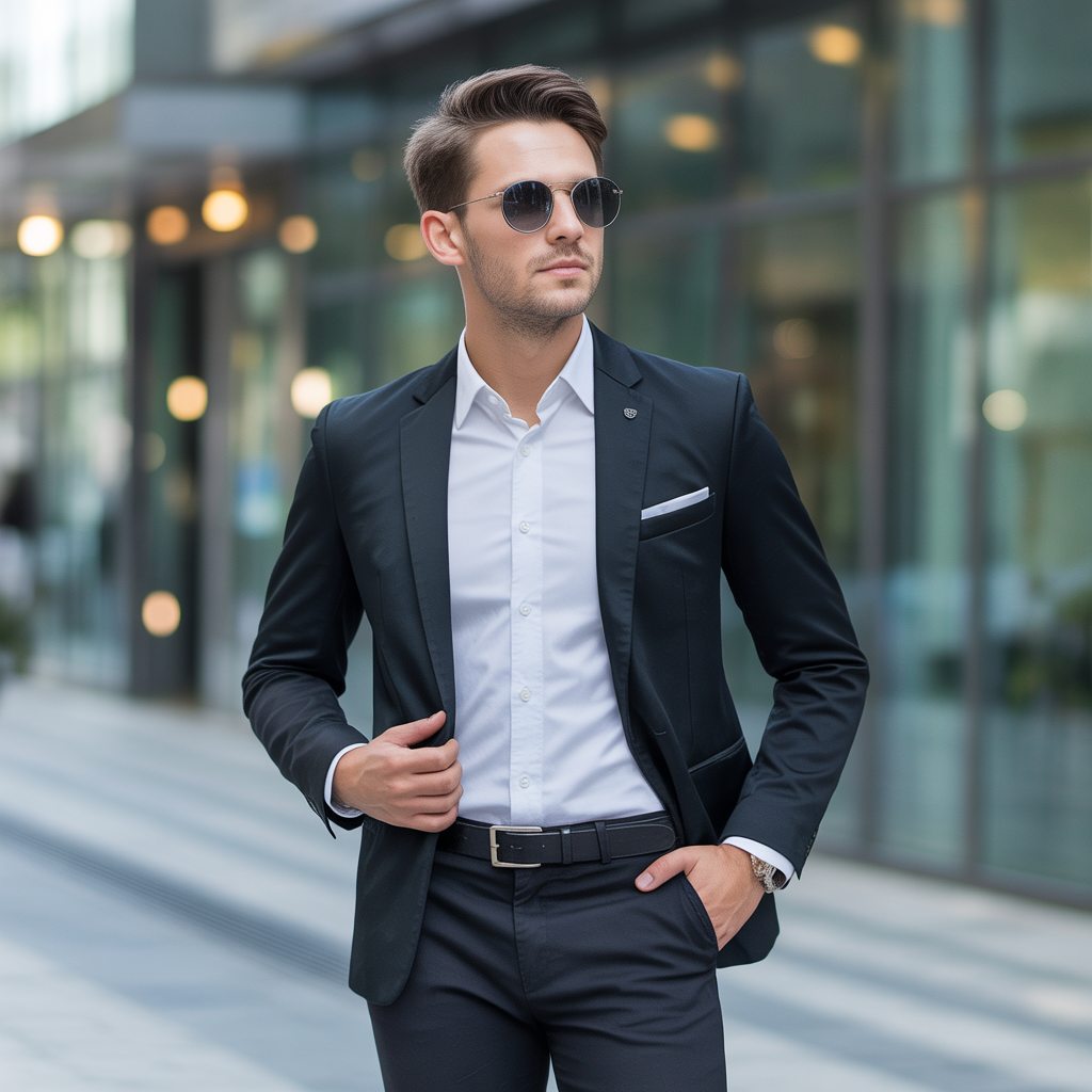 black pants outfit men