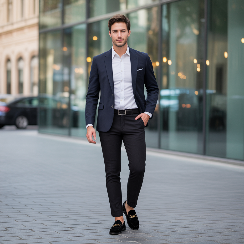black pants outfit men