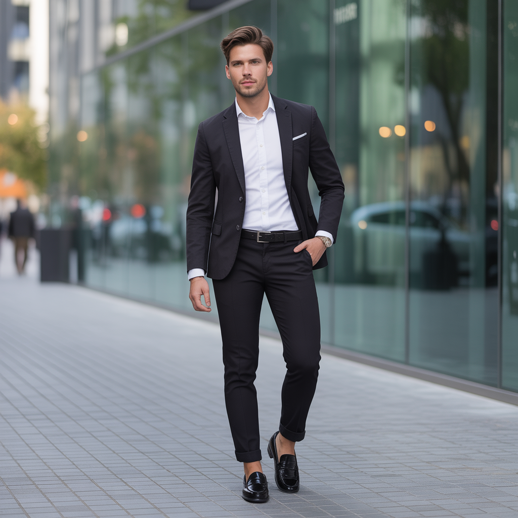 black pants outfit men