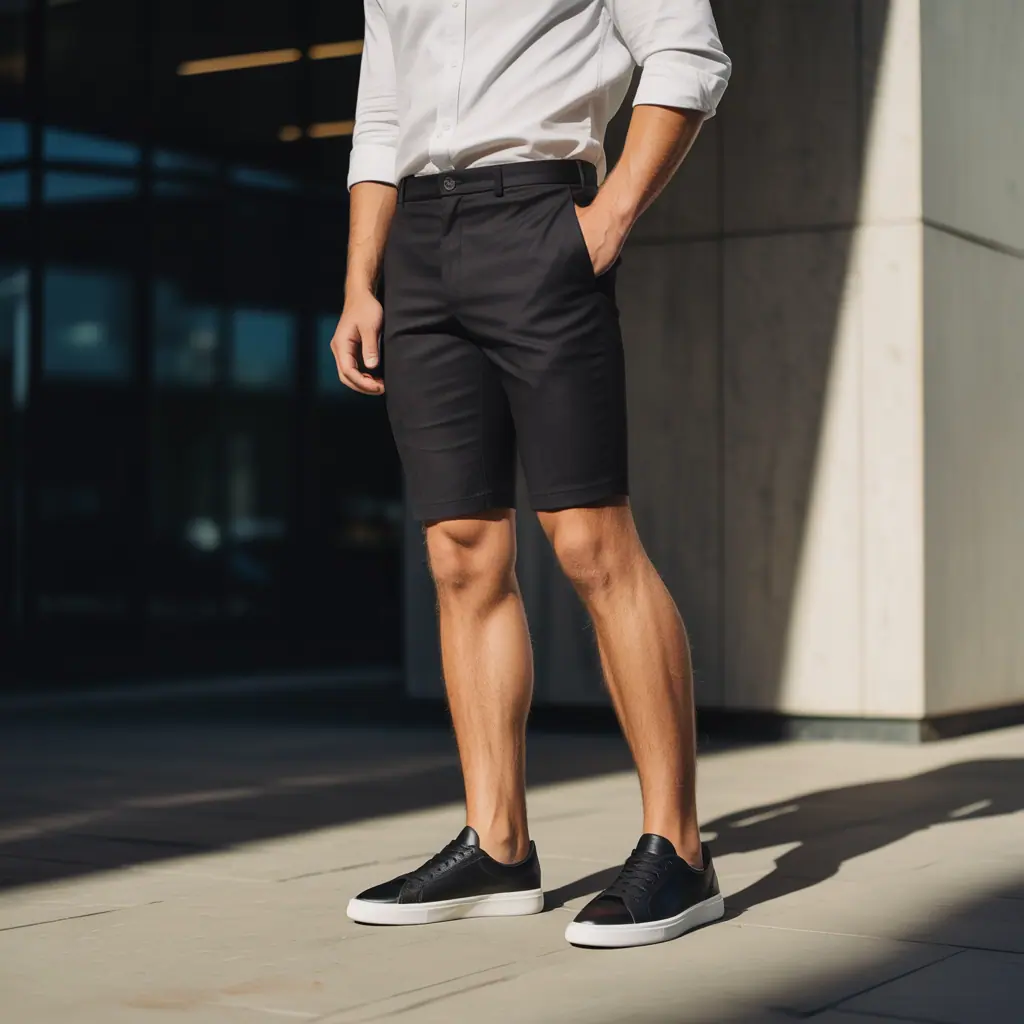 black shorts outfit men