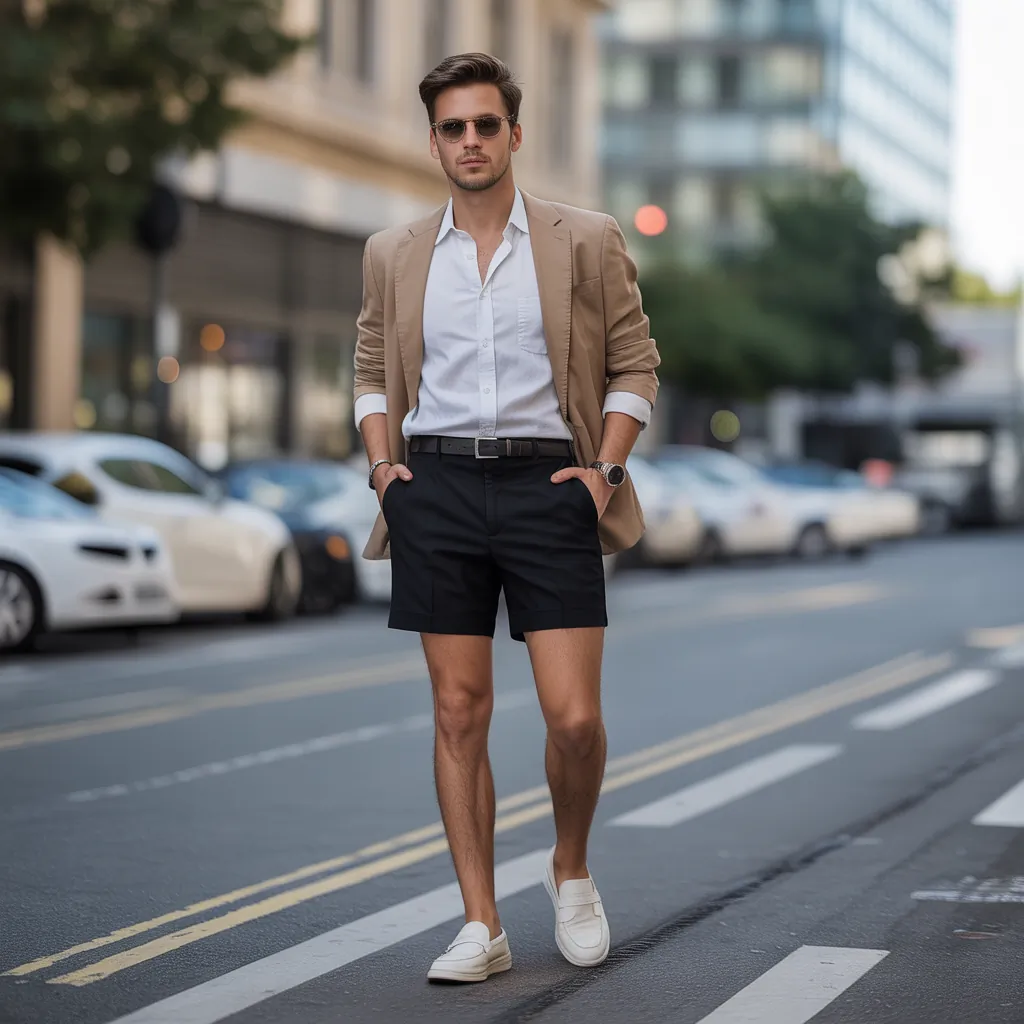 black shorts outfit men ideas