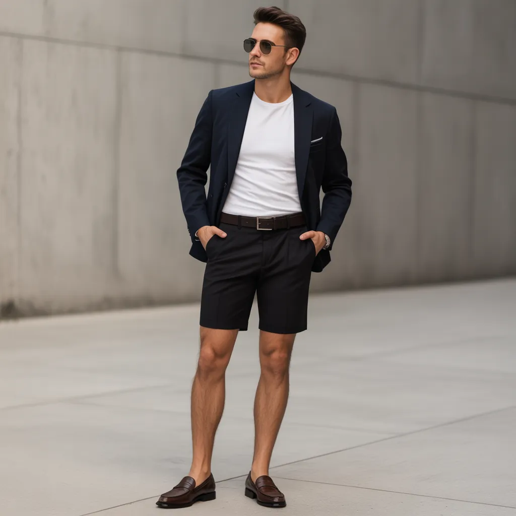 black shorts outfit men ideas