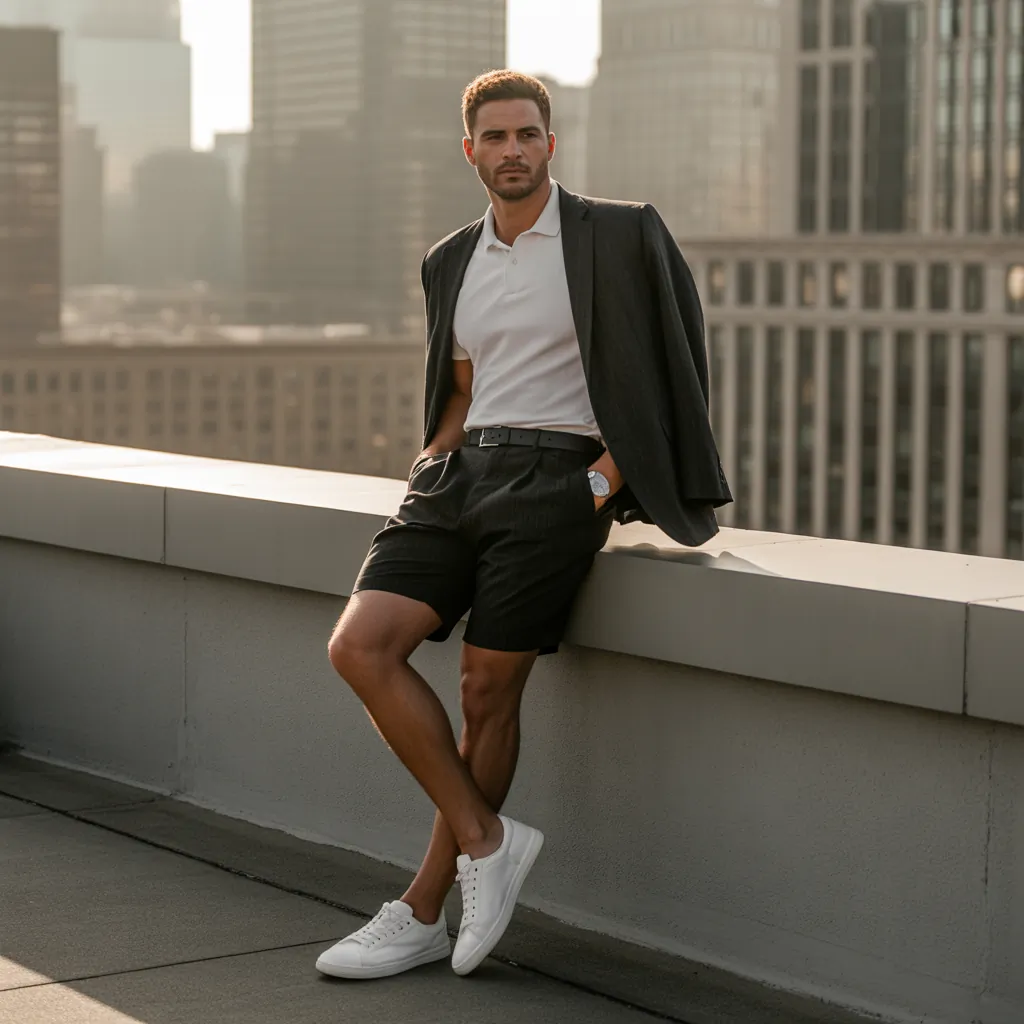 black shorts outfit men ideas