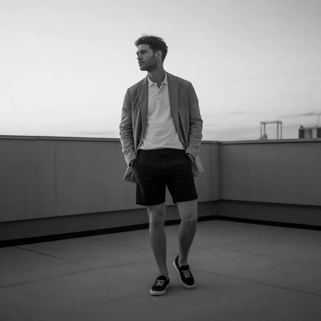 black shorts outfit men ideas