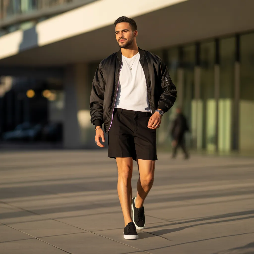 black shorts outfit men ideas