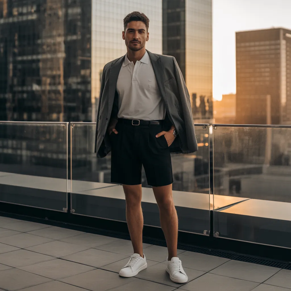 black shorts outfit men ideas