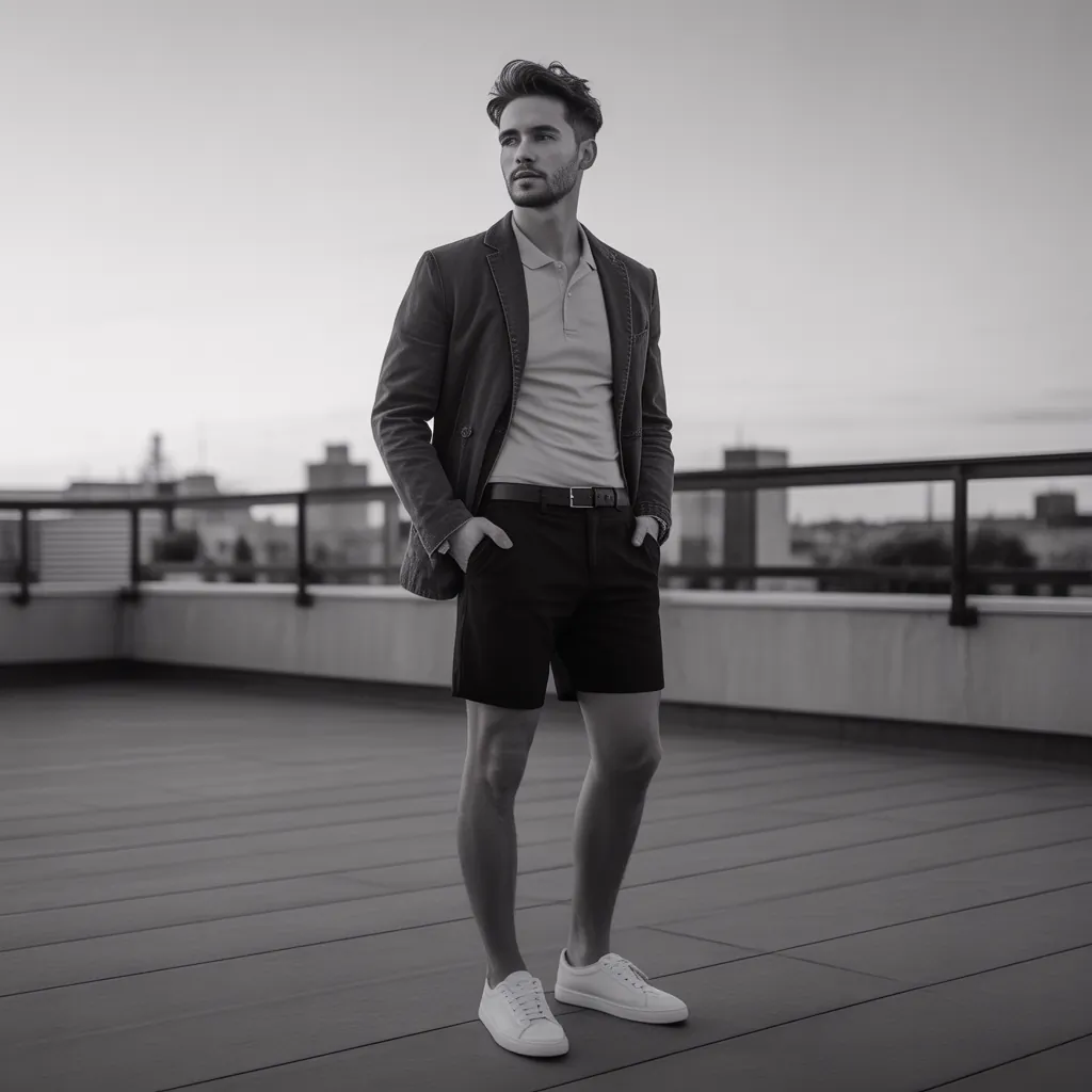 black shorts outfit men ideas