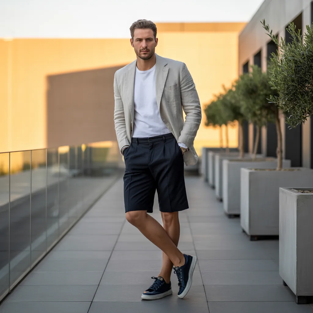black shorts outfit men ideas