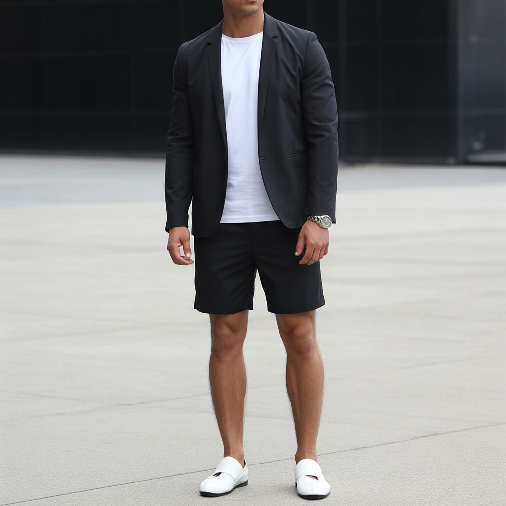 black shorts outfit men ideas