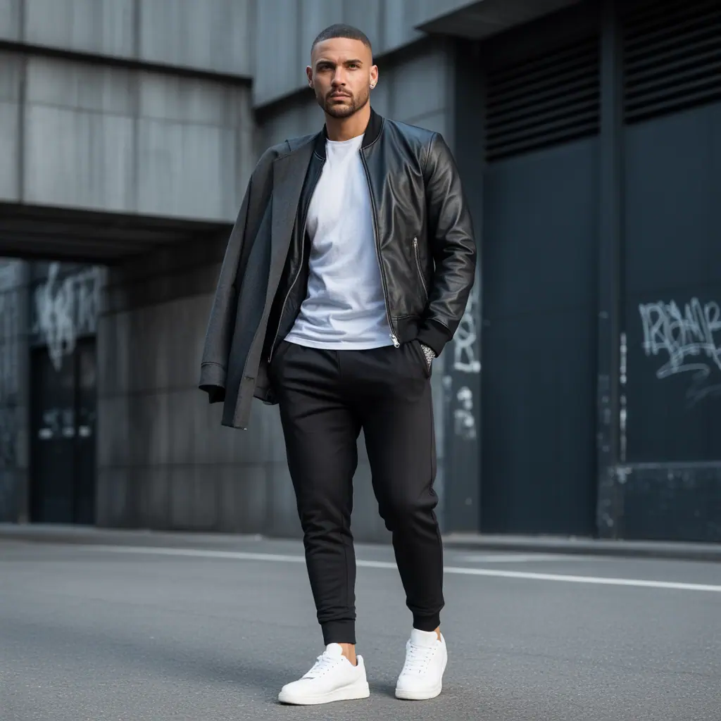 black sweatpants outfit men