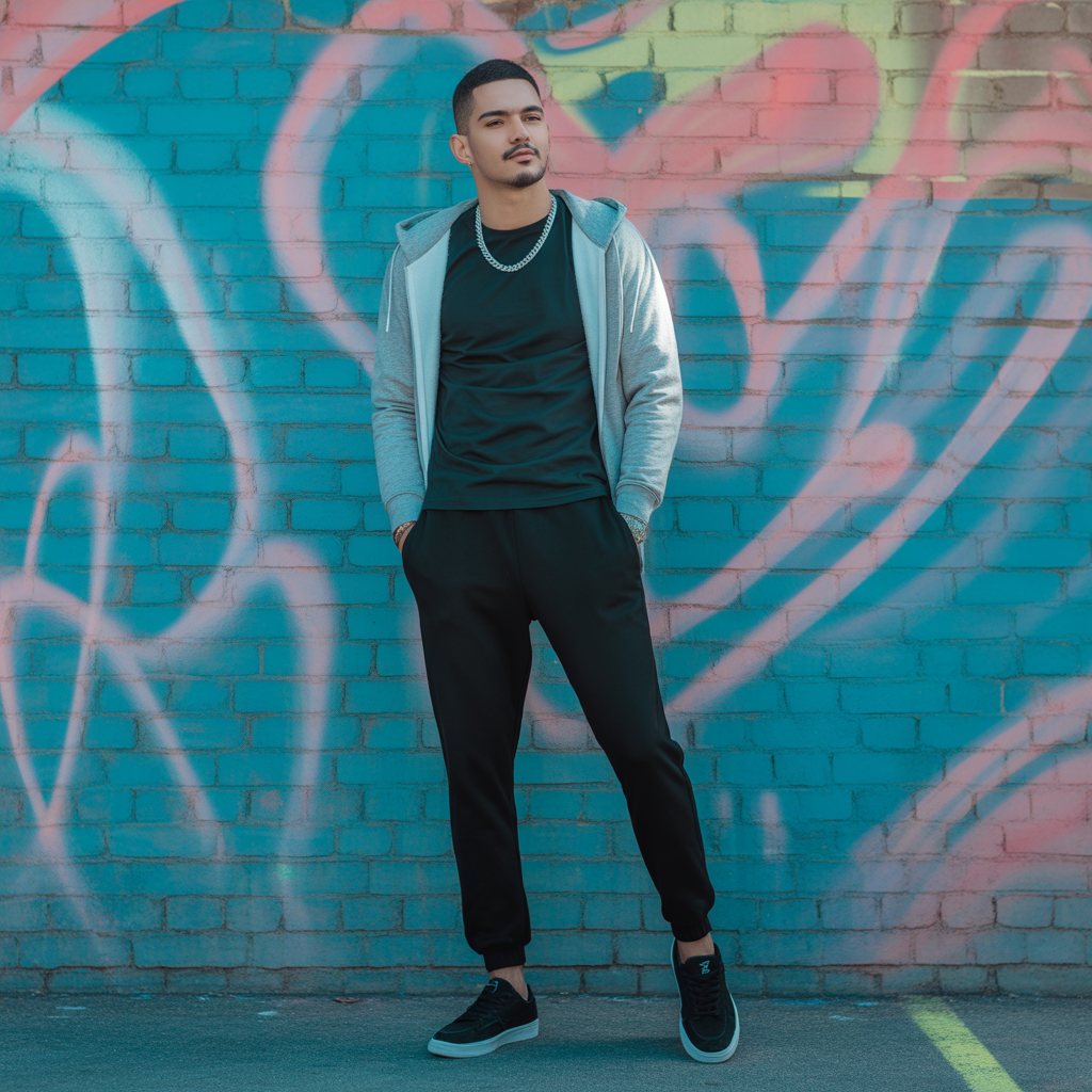 black sweatpants outfit men