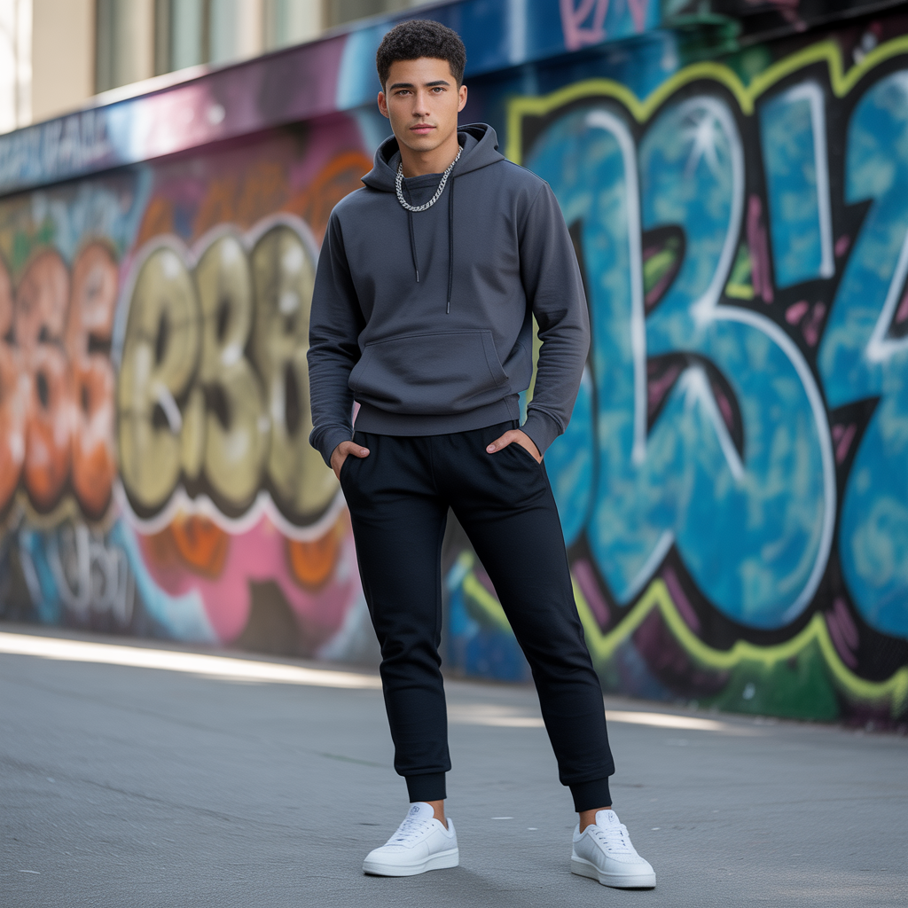 black sweatpants outfit men