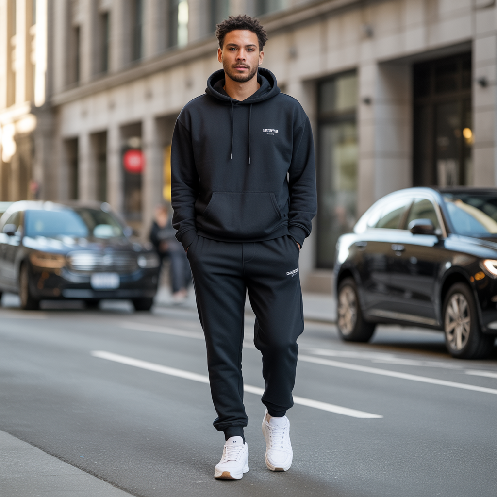 black sweatpants outfit men