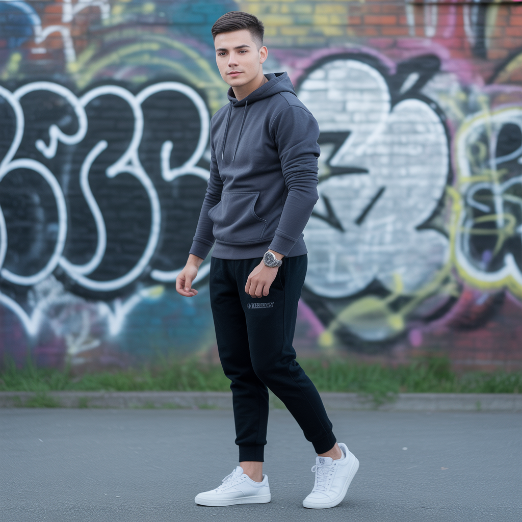 black sweatpants outfit men