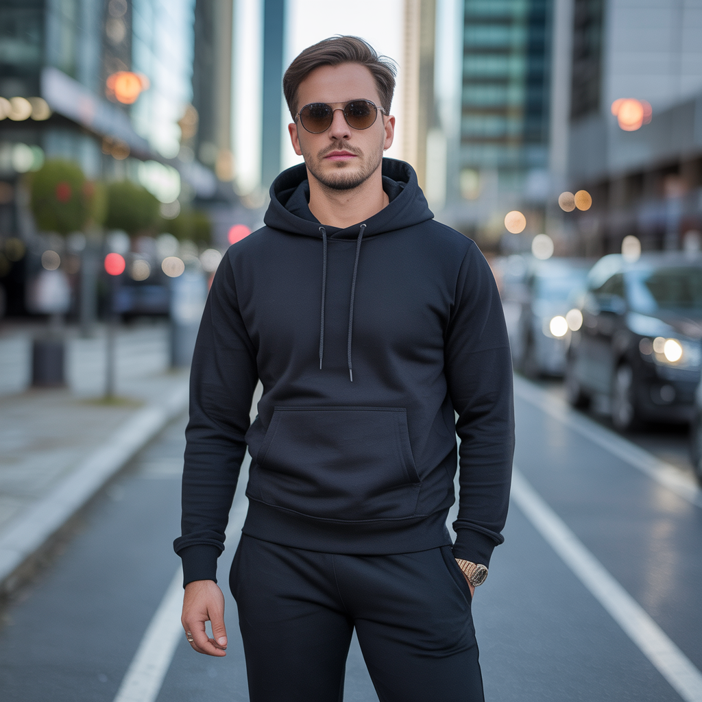 black sweatpants outfit men
