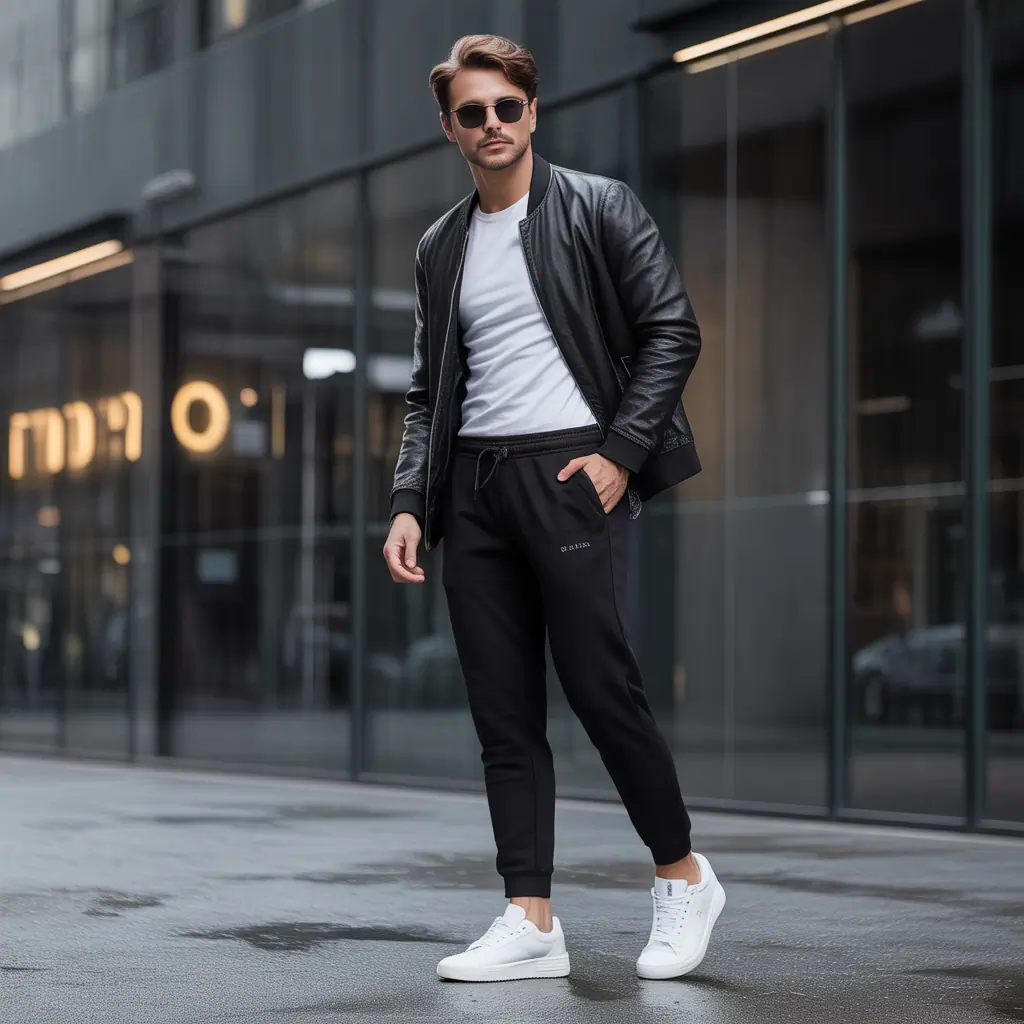black sweatpants outfit men