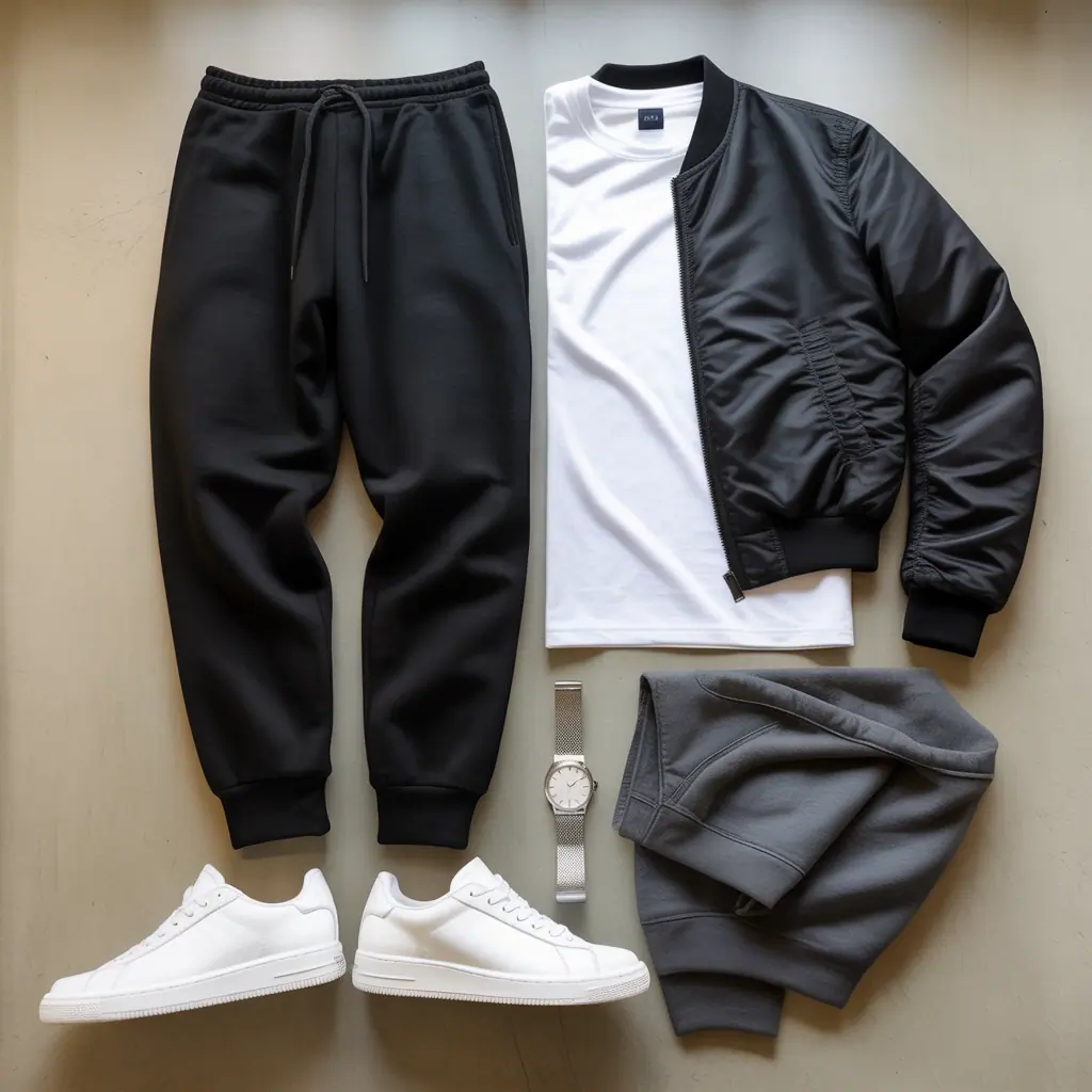 black sweatpants outfit men