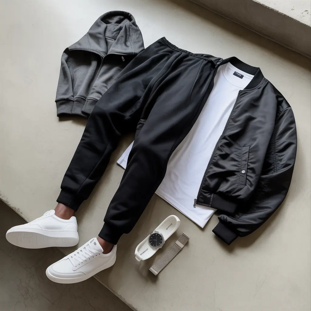 black sweatpants outfit men
