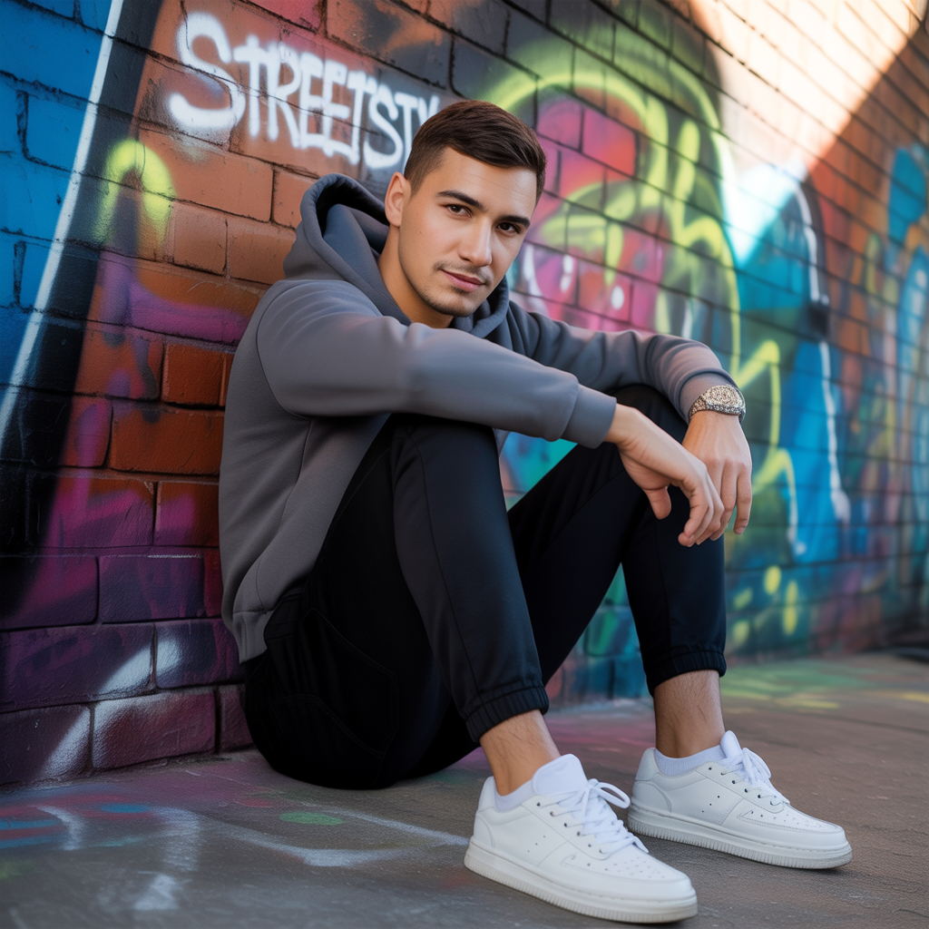black sweatpants outfit men