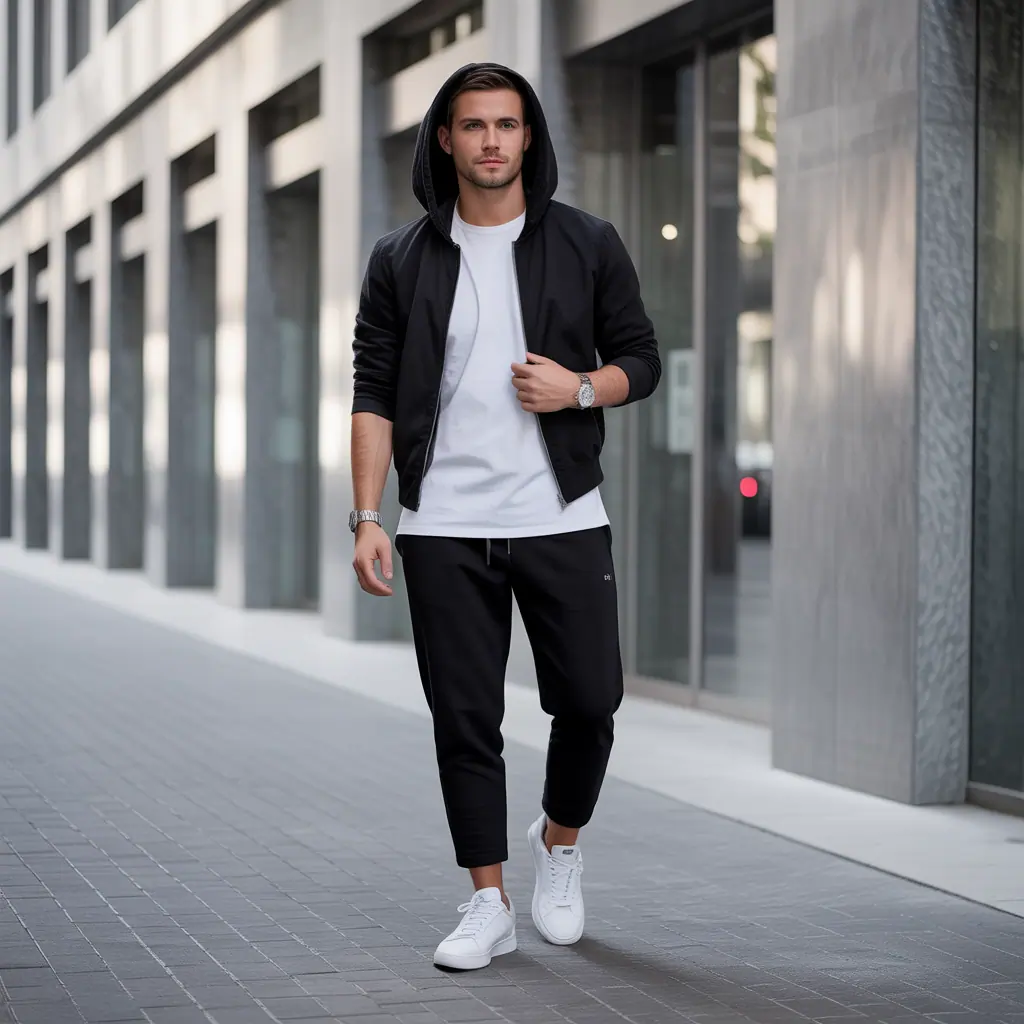 black sweatpants outfit men