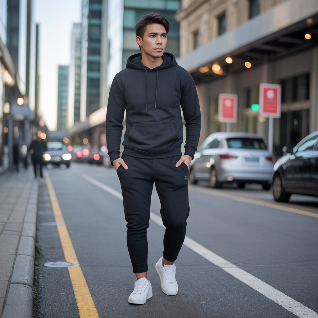 black sweatpants outfit men