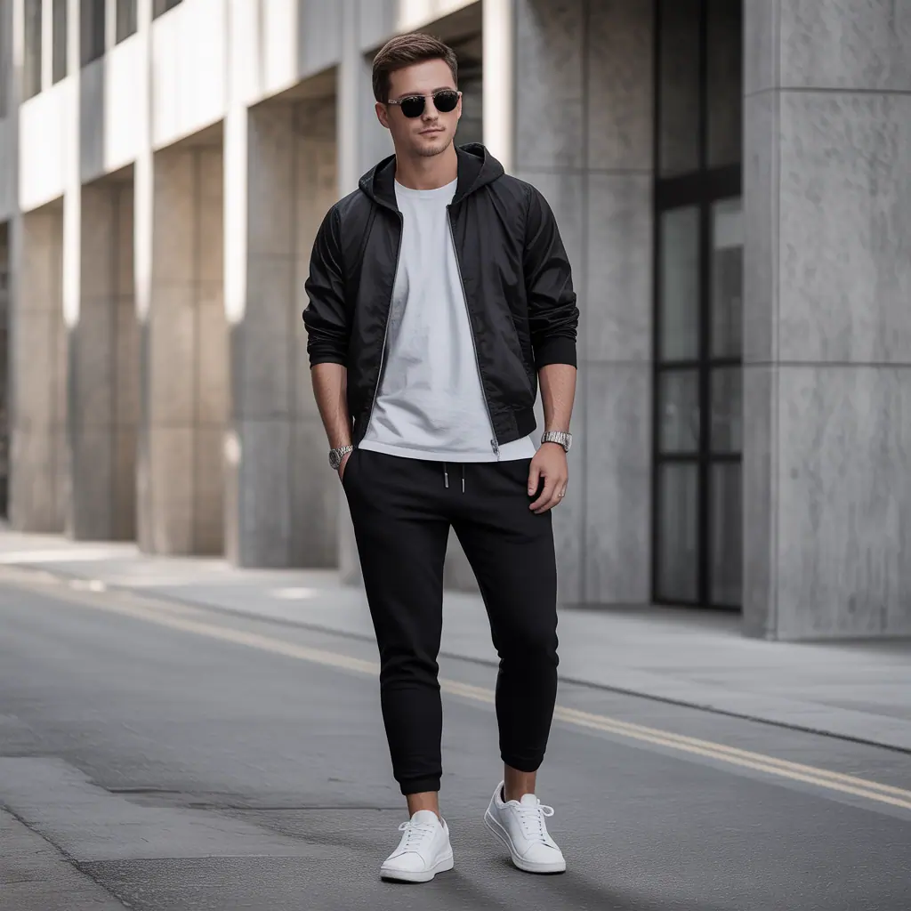 black sweatpants outfit men