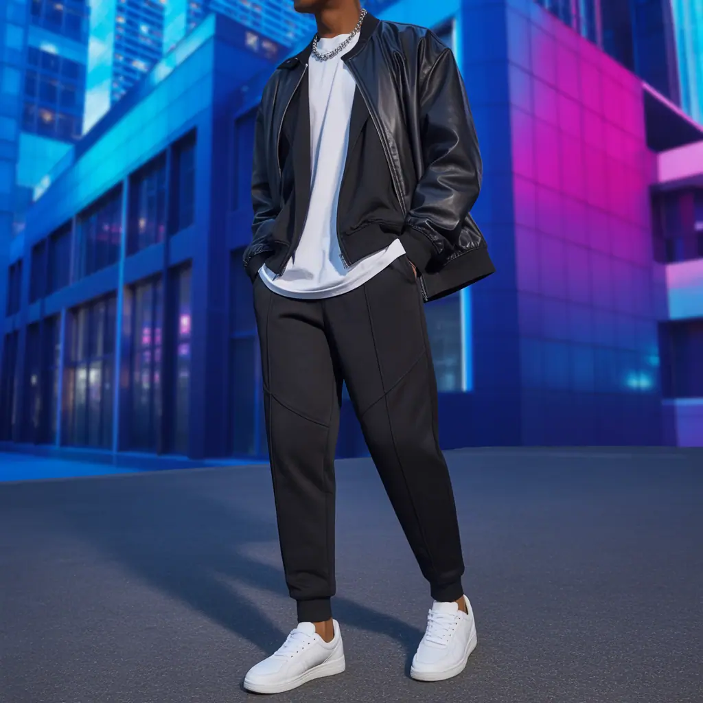 black sweatpants outfit men