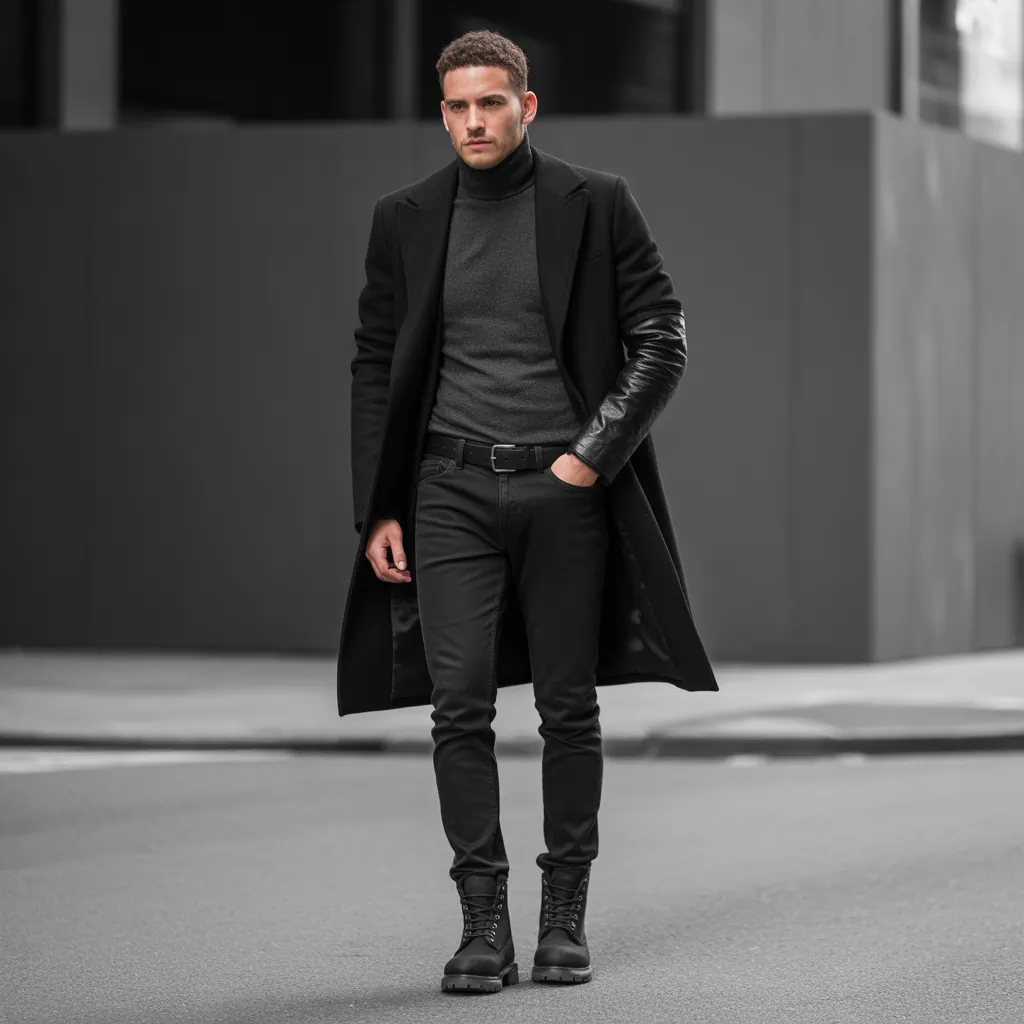 black timberland outfits men