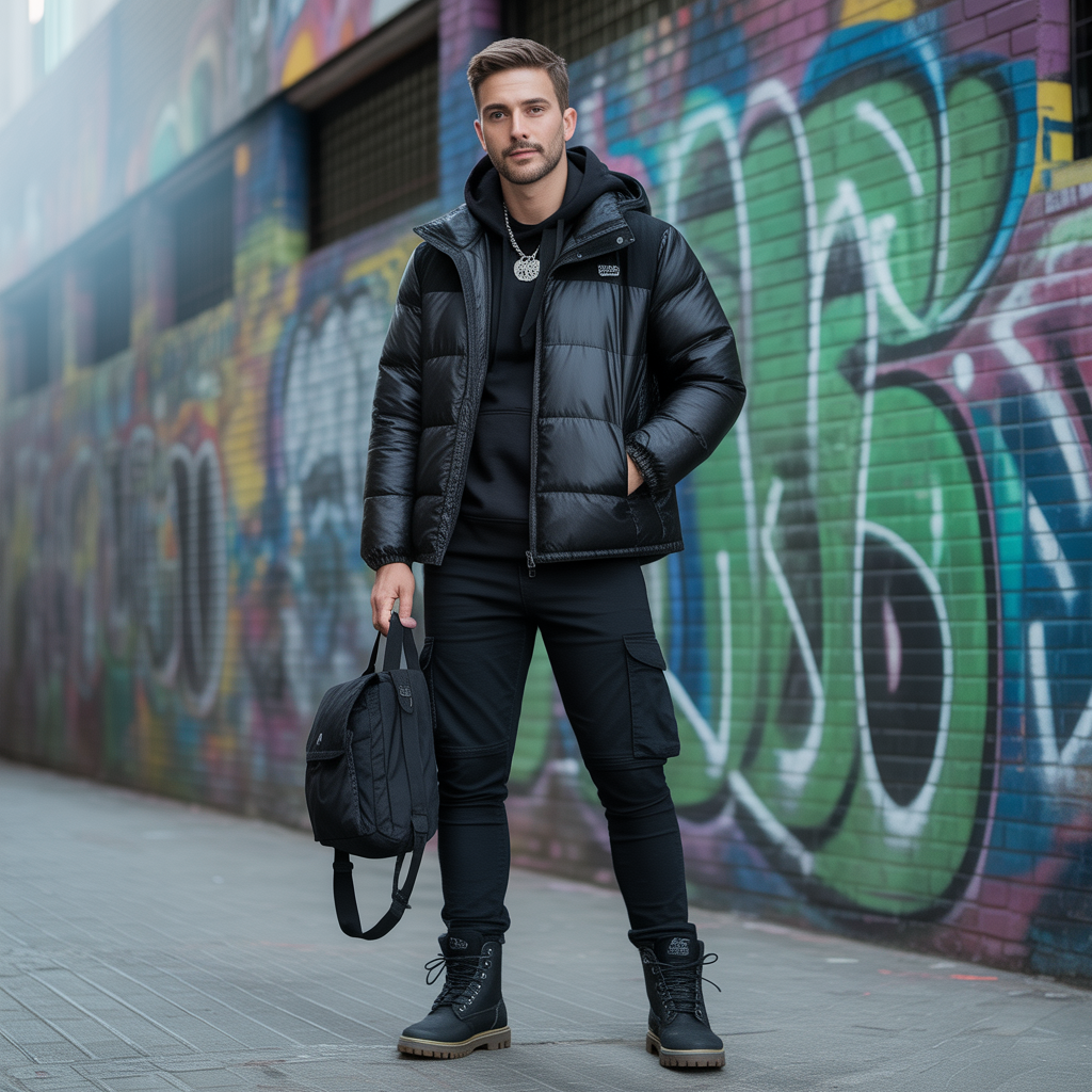 black timberland outfits men