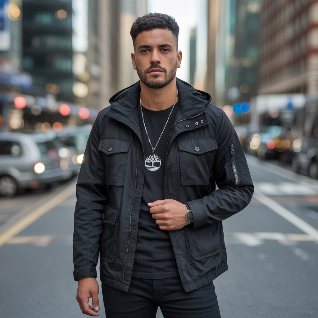 black timberland outfits men