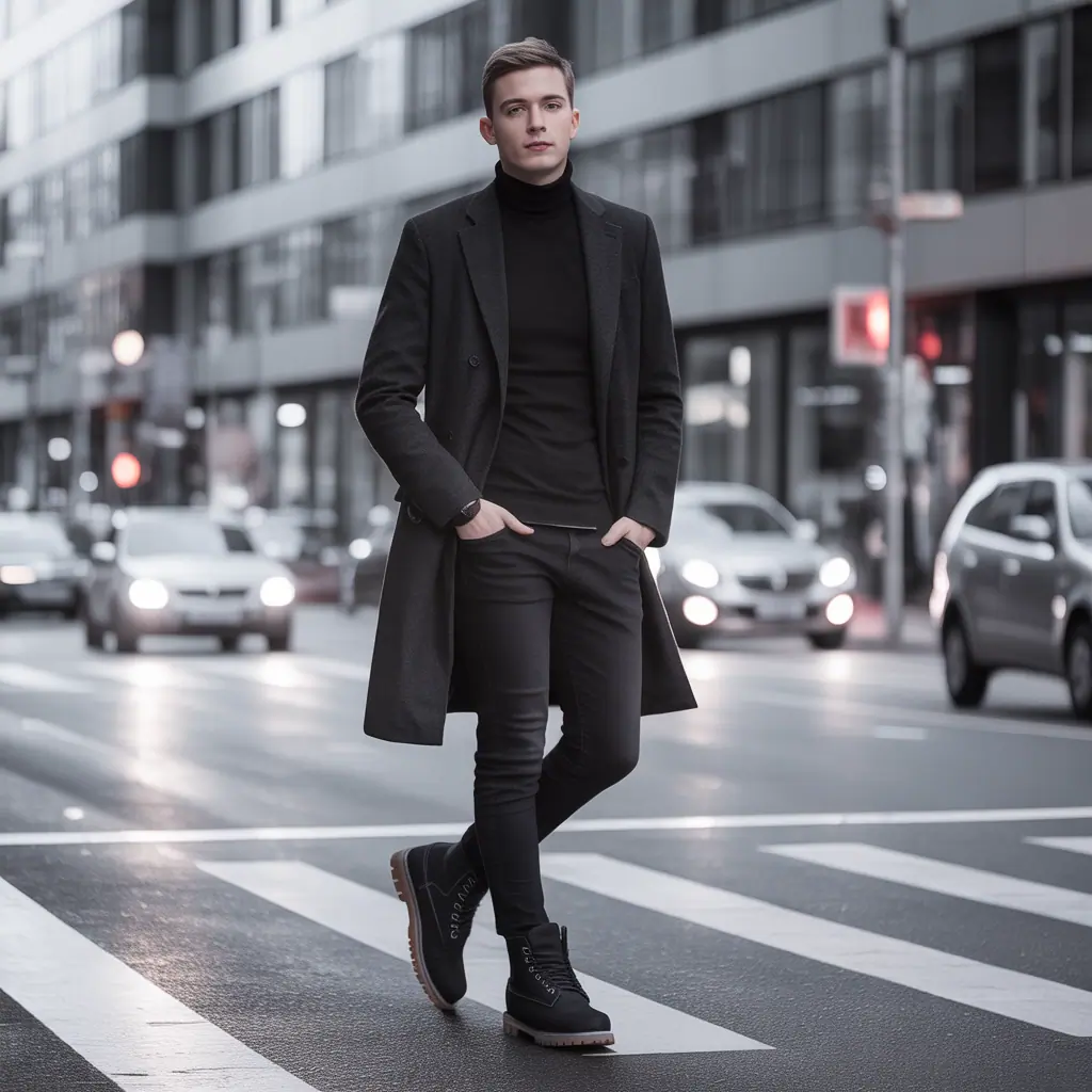 black timberland outfits men